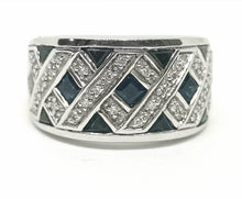 Load image into Gallery viewer, 9ct White Gold Natural Sapphire and Diamond Ring