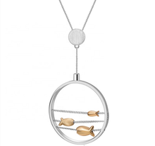 Load image into Gallery viewer, Silver gold plated Fishes Pendant
