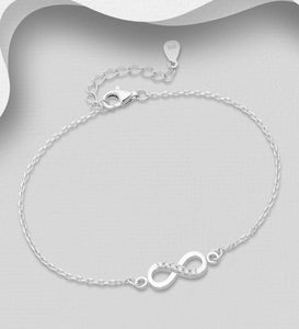 Silver Cz Infinity Bracelet