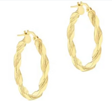 Load image into Gallery viewer, 9ct Yellow Gold Twist Hoops 25mm
