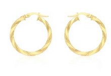 Load image into Gallery viewer, 9ct Yellow Gold Twist Hoops 25mm
