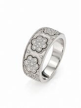 Load image into Gallery viewer, 9ct White Gold Diamond Flower Design ring
