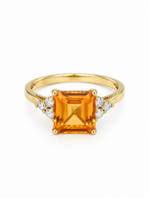 Load image into Gallery viewer, 9ct Yellow Gold, Citrine and Diamond Ring

