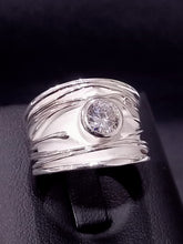 Load image into Gallery viewer, Silver Cz Matt and polish finished Ring
