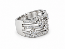 Load image into Gallery viewer, Silver Cubic Zirconia Wave Ring

