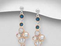 Sterling Silver Bubble Stud Earrings, London Blue Topaz