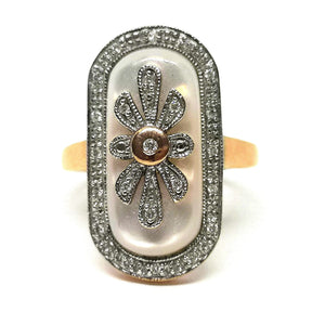 9ct Rose Gold / Mother of Pearl / Diamond Ring
