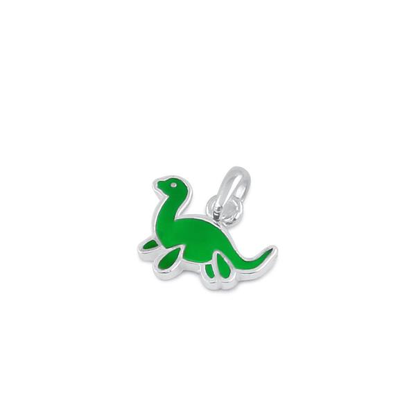 Silver Green Dinosaur Pendant