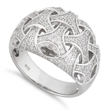 Load image into Gallery viewer, Sterling Silver Woven Pave CZ Ring
