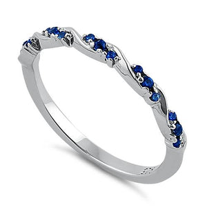 Sterling Silver Blue CZ Ring.