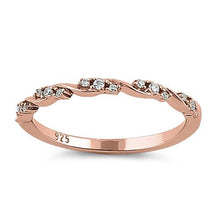 Load image into Gallery viewer, Sterling Silver Rose Gold Plated CZ Ring
