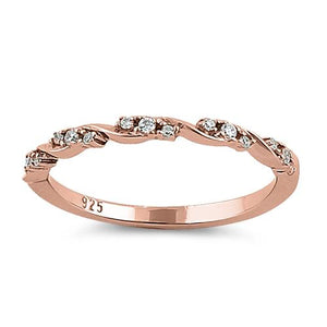 Sterling Silver Rose Gold Plated CZ Ring